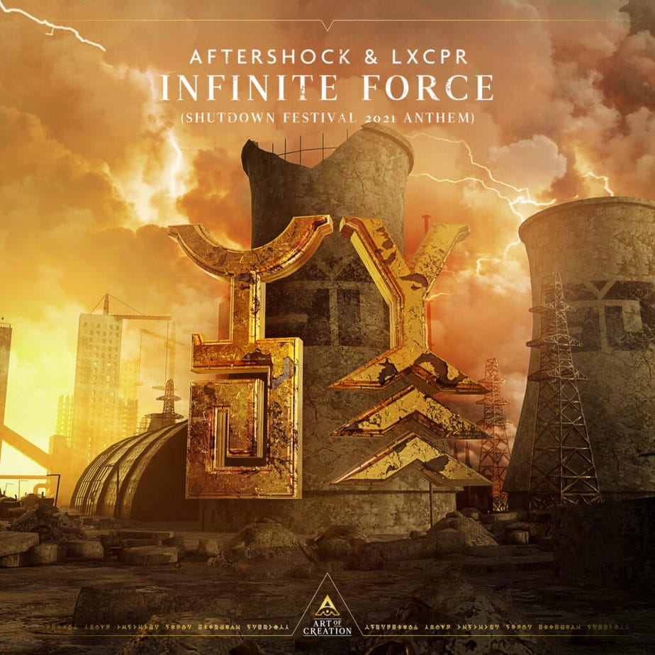 cover artwork for "Aftershock & LXCPR - Infinite Force (Shutdown Festival 2021 Anthem)"
